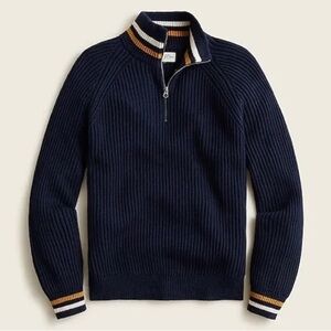 J. Crew Men's Navy Half-Zip Sweater